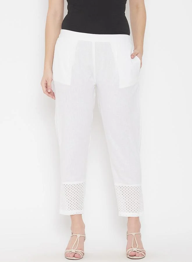 Winered  Women White Linen Trousers for Women | Best Price UAE
